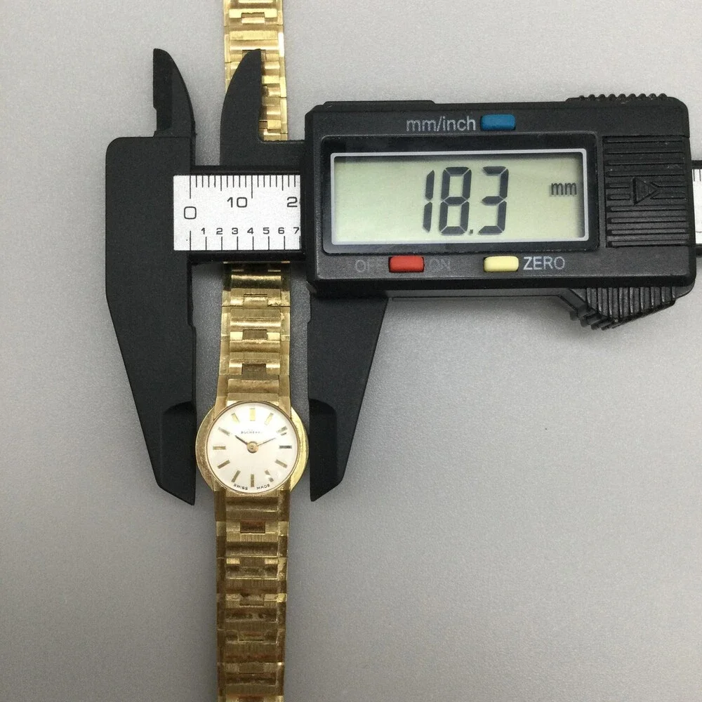 Vintage Bucherer Womens Watch 18mm White Dial Gold Tone Manual Wind Swiss 7.25